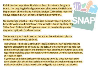Public Notice: Important Update on Food Assistance Programs