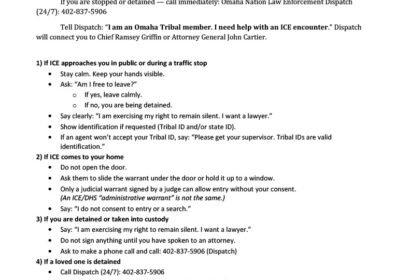 Omaha Tribe of Nebraska – ICE Encounters: Know Your Rights