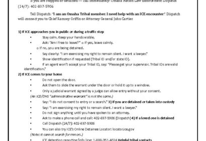 Omaha Tribe of Nebraska – ICE Encounters: Know Your Rights