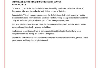 IMPORTANT NOTICE REGARDING THE SENIOR CENTER March 31, 2026