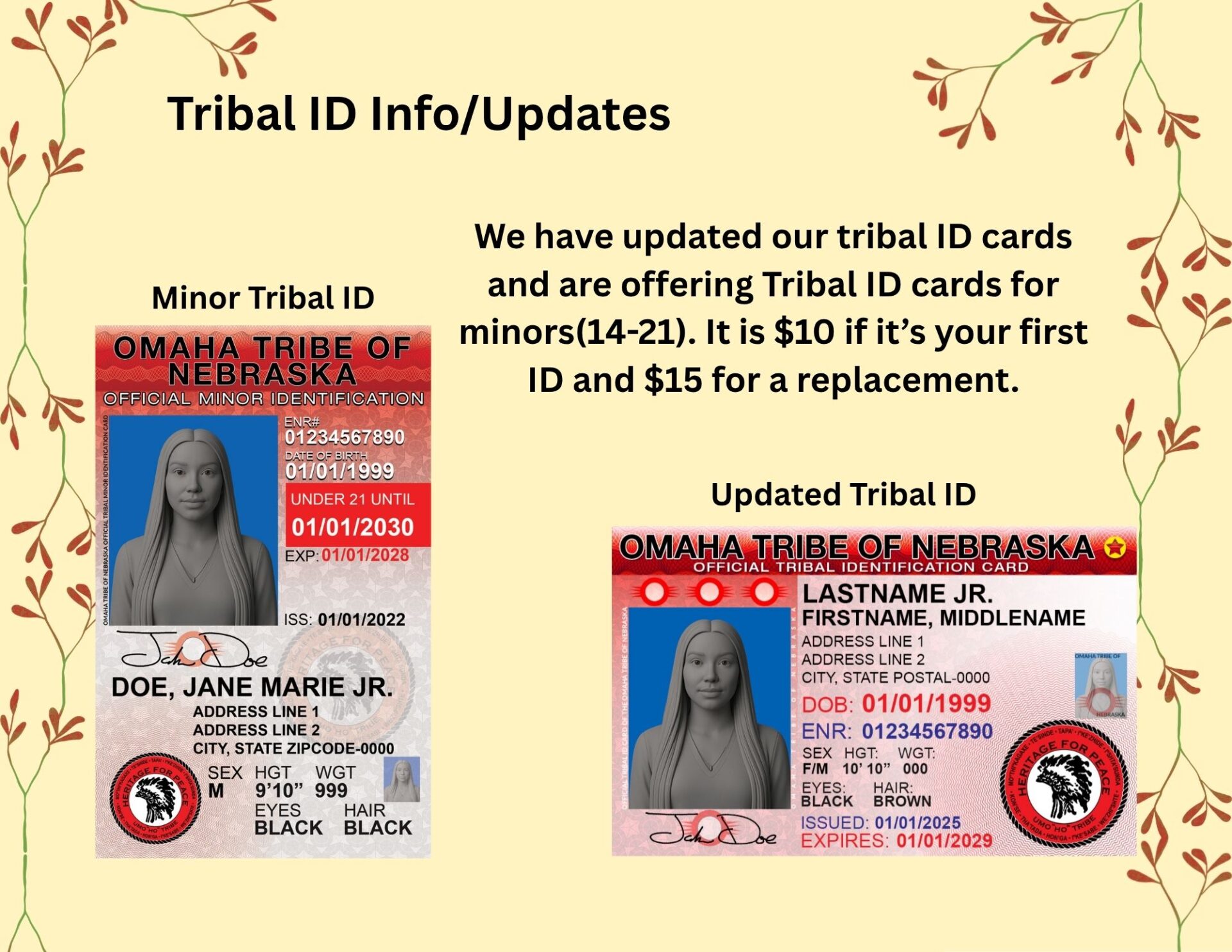 New Tribal ID Card - Omaha Tribe of Nebraska