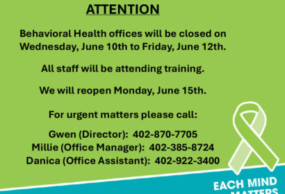 Omaha Tribe Behavioral Health Offices Closed June 10-12, 2026